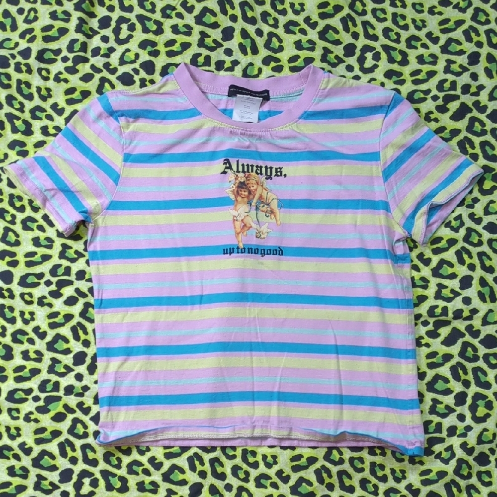 5/20 Y2K Striped Angel Zumiez Tee